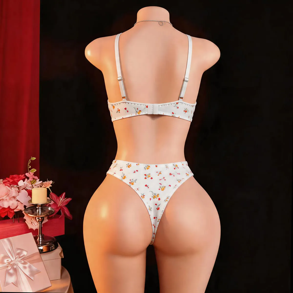 European and American Fashion Lovely Floral Women Bra Set with Underwire Soft Comfortable Daily Wear Lingerie for Females
