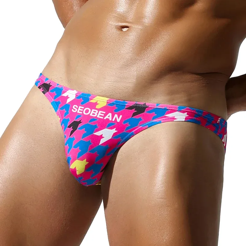 Men's Low-Waist Triangle Pants with Pouch Fashionable Bird's Eye Design Comfortable Underwear for Men — image 9