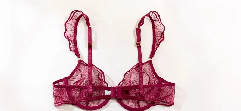 Pure Desire Christmas Minimizer Bra Sheer Mesh Large Bust Adjustable Soft Wires Anti-Sagging Elegant Lingerie UK Sizes MOYISU AB