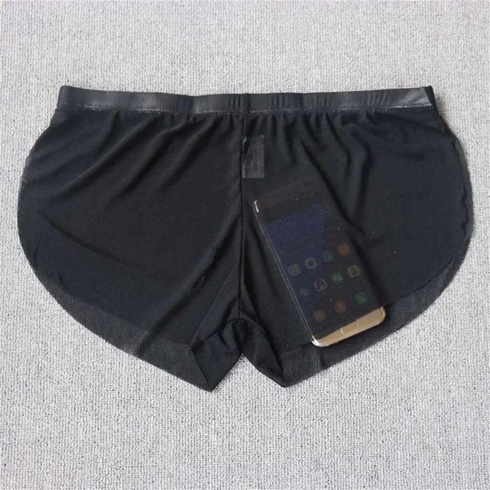 セクシーな透明メッシュボクサー男性ホット男性トランク下着快適なアロパンツ夏のカジュアルショーツ