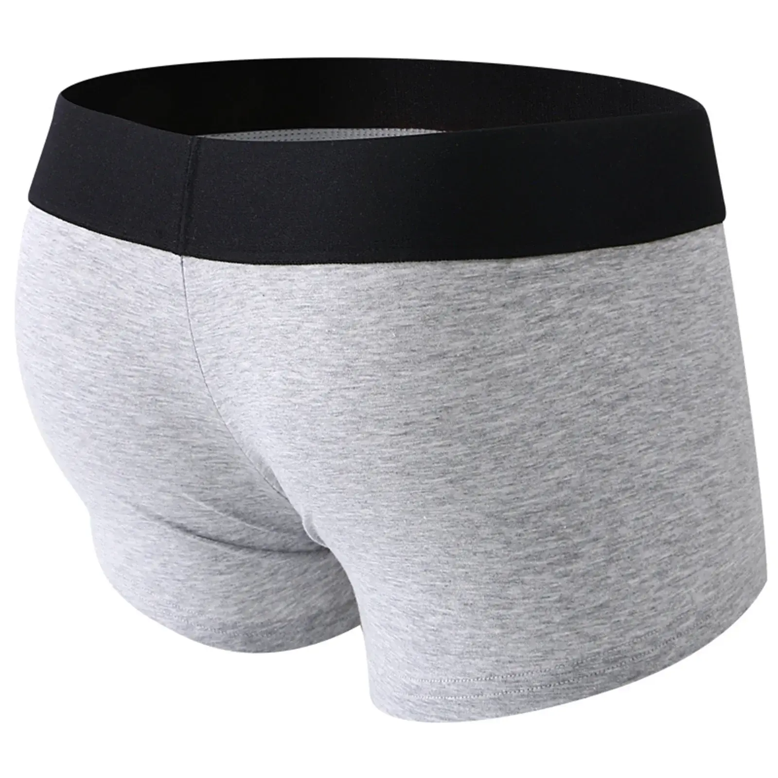 남자 복서 전면 구멍 주머니 속옷 실리콘 Cockring 섹시한 Boxershorts 넓은 허리띠 코튼 속옷 속이 빈 란제리