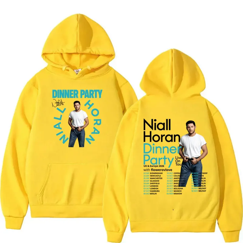 Niall Horan Dinner Party Live on Tour 2026 Hoodie Men's Hip Hop Vintage Pullover Sweatshirt Unisex Long Sleeve Oversized Hoodies