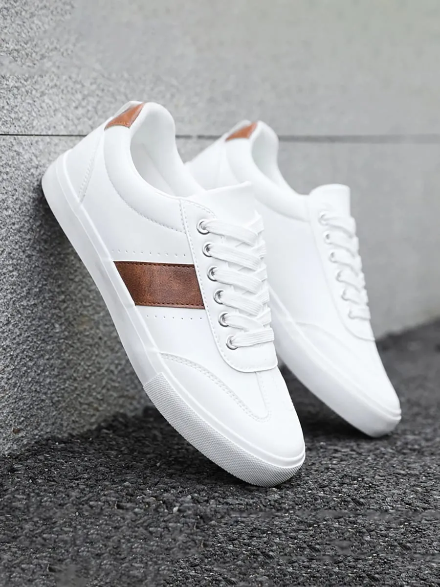 Men's Fashionable Casual Sports Sneakers - Round-Toe Lace-Up Design Offering a Comfortable Experience Suitable for All Seasons