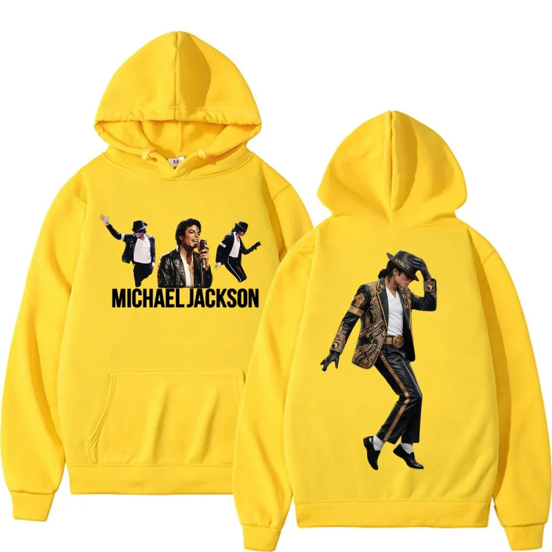 Michael Jackson King of Pop Music Fan Hoodies Men's Casual Fleece Bodywarmer Sweatshirts Fashion High Street Oversized Pullovers