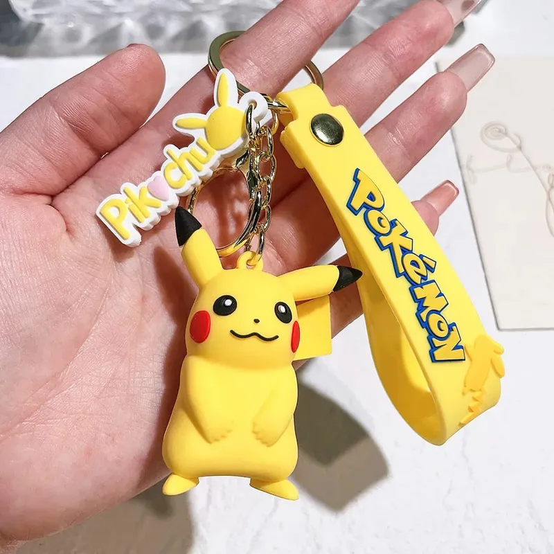 40 Style Wholesale Anime Pokémon Pikachu Eveen Keychain Cartoon Cute Charizard Keyring Student Backpack Car Key Chain Toys Gifts