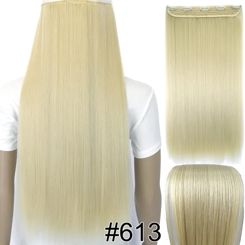 合成繊維耐熱 120gr ストレート 5 クリップオンクリップインヘアエクステンション 5006