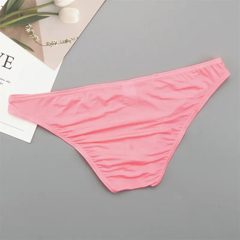 Seluar Dalam Lelaki Pinggang Rendah Ais Nipis Seluar Dalam Separuh Lutsinar Warna Pejal Plus Saiz Bulge Pouch Seluar Dalam Lembut Bernafas Licin