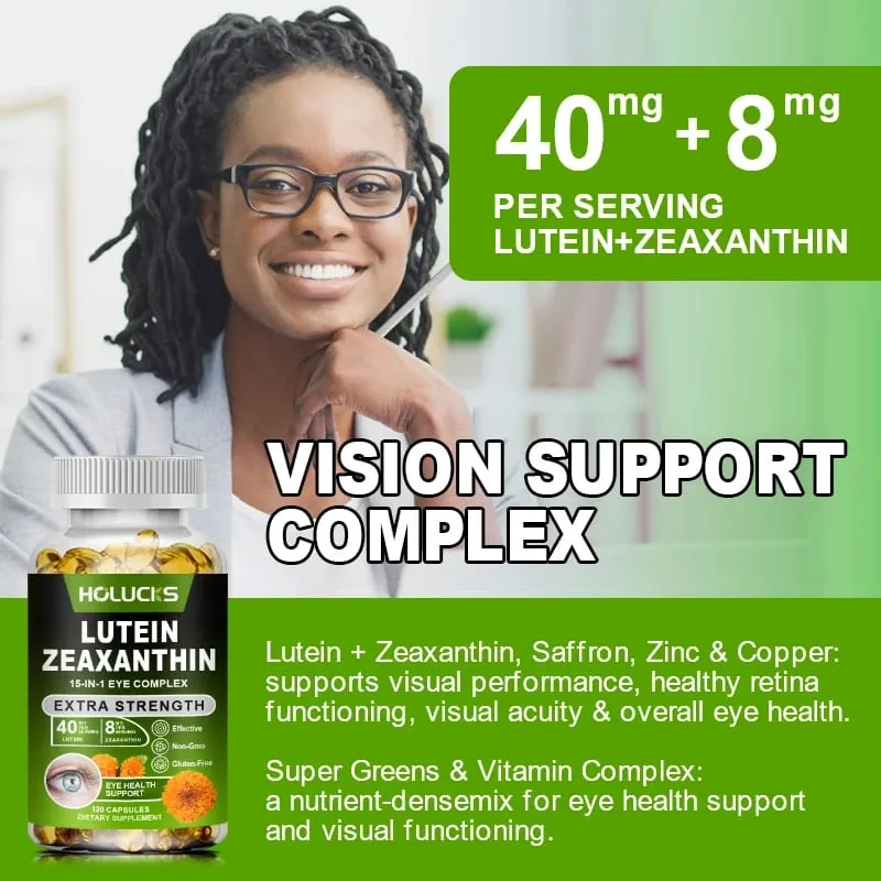 Advanced Lutein & Zeaxanthin Supplement with Vitamin E for Macular Health & Sharp Vision Lens Clarity & Night Vision Non-GMO