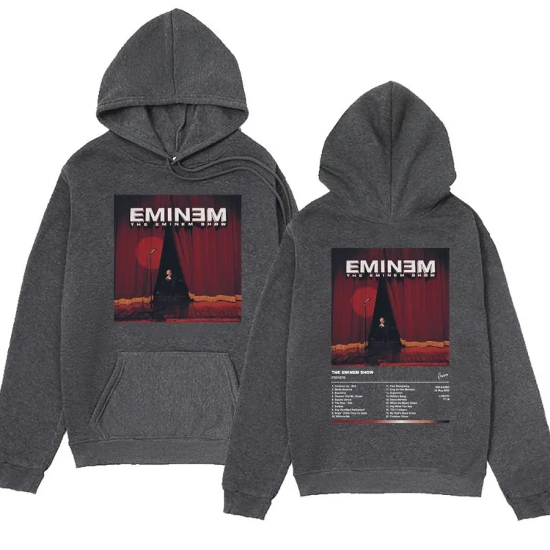 Eminem singer men's and women's hooded sweatshirts 90s retro Harajuku clothing casual hoodies fashionable hooded sweatshirts
