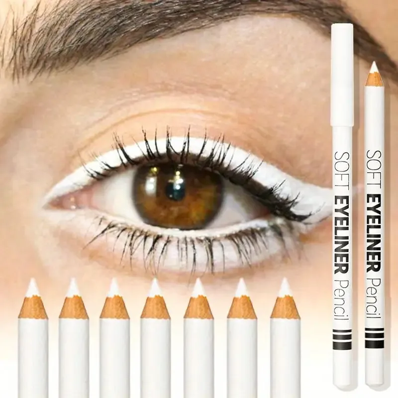 Mat Beyaz Ahşap Eyeliner Göz Farı Kalemi Su Geçirmez ve Bulaşmaya Dayanıklı Yeni Başlayanlar İçin Kullanımı Kolay Tüm Cilt Tiplerine Uygun
