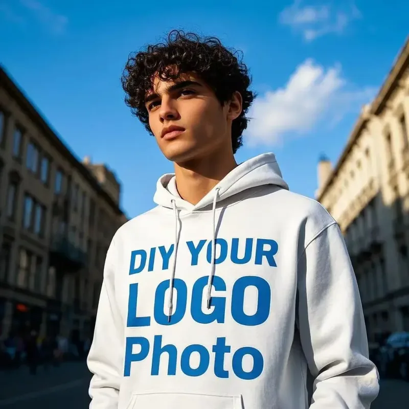 Customized Your Brand Logo DIY Design 600GSM Mens Hoodies High-quality Women Sweatshirt Solid Color Cotton Loose Streetwear