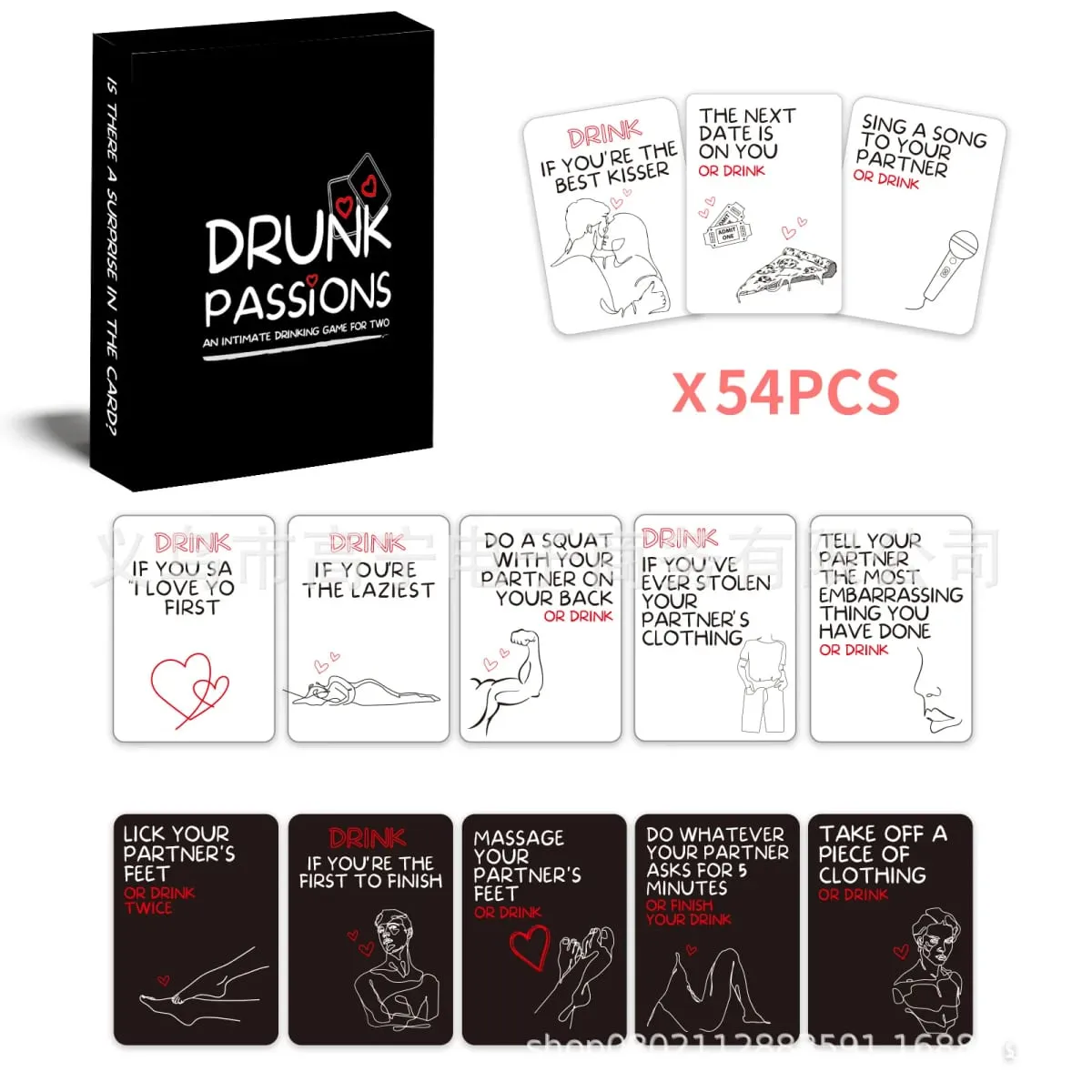 Drunk Passions Lovers Couples Drinking Game Tarot Cards Deck Board Game For Anniversary Party Fun Exciting Romantic Night — image 4