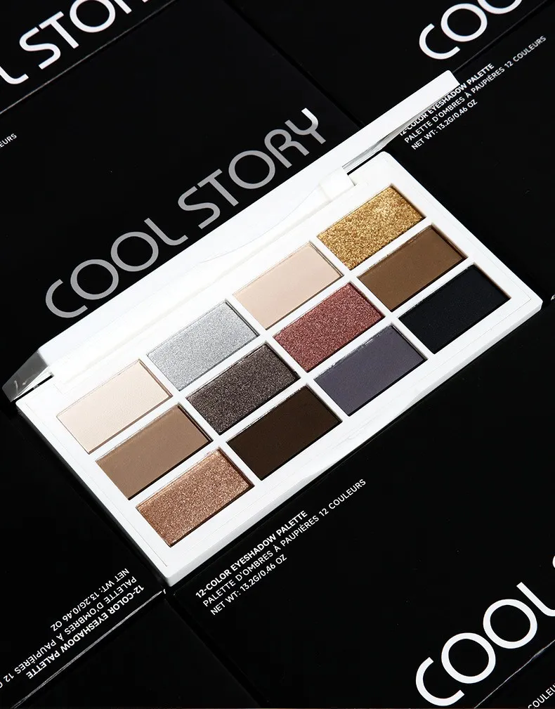Twelve Color Cement Plate Eye Shadow Matte Powder Shimmer Glitter Natural Nude Earth Color Pearlescent Matte Delicate Parity