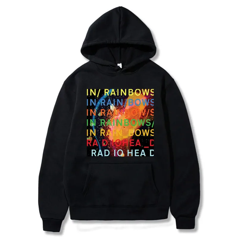 Vintage Rock Grubu Radiohead Kapüşonlu Üst Hip Hop Her Şey Müzik Albümü Baskı Kazak Harajuku Sokak Boyu Kapüşonlular Gençler