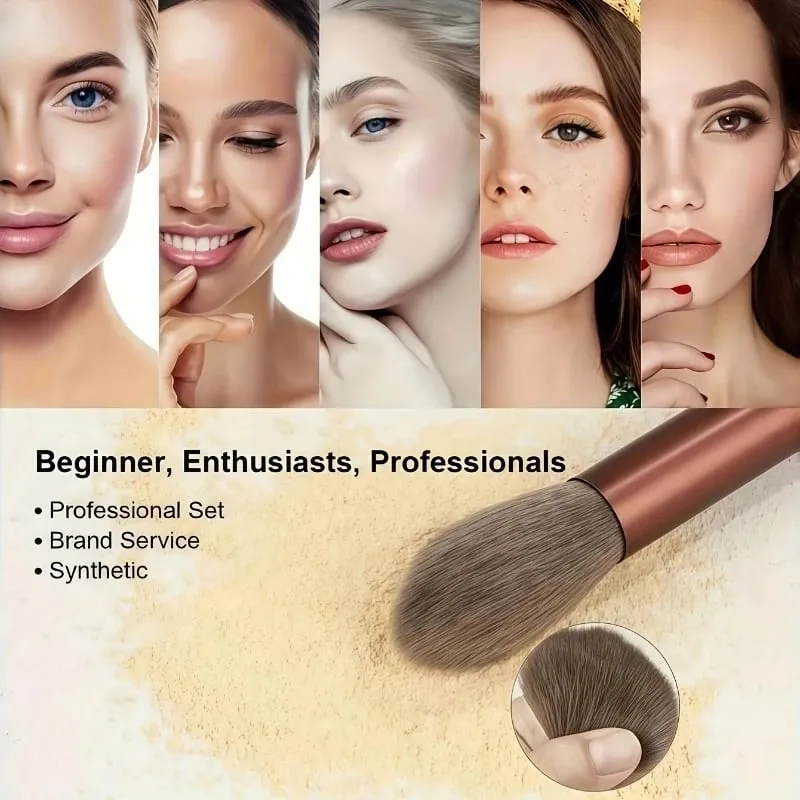 13 Piece Cosmetic Brush Set A Full Set Of Soft Brushes Suitable For Eye Shadow Foundation Make-Up BB Cream And Concealer