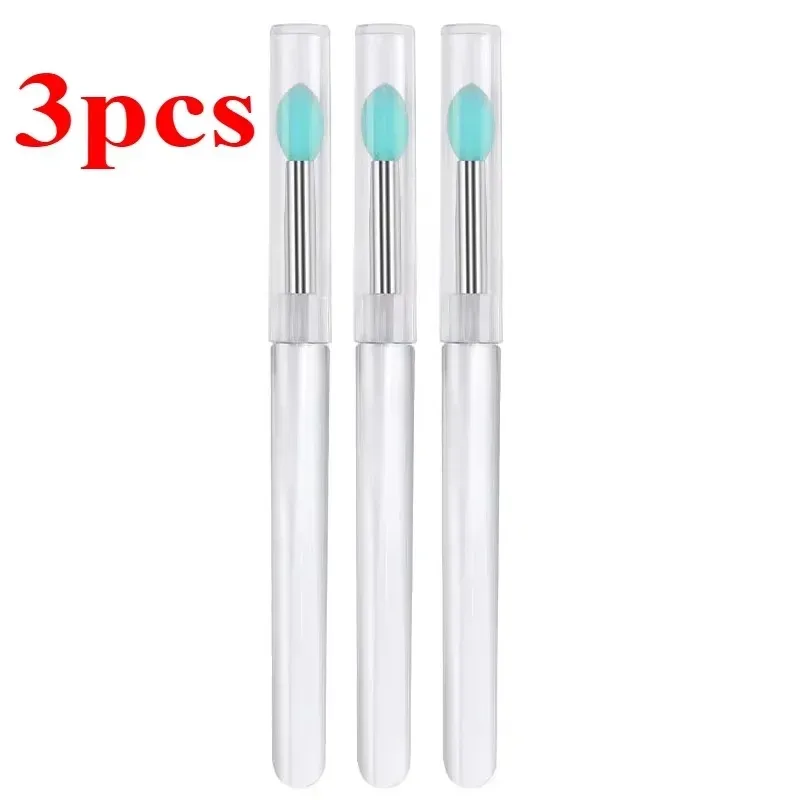 3/5/10PCS Portable Silicone Lip Brush With Cover Soft Multifunctional Lip Balm Applicator Lipstick Lipgloss Makeup Brushes