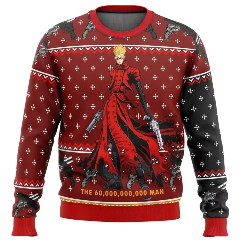 Natal papai noel dos desenhos animados anime graffiti retro inverno feio camisola 3dprint harajuku pulôver casual engraçado mang