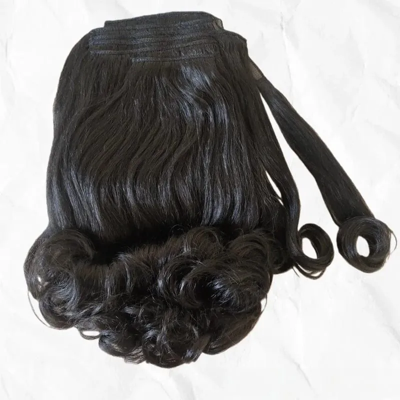 Blice Wrap Around Kinky Straight Tail Warping Curl Synthetic Fluffy 6PCS All-In-One 17Clips-In Hair Extension Hairpieces