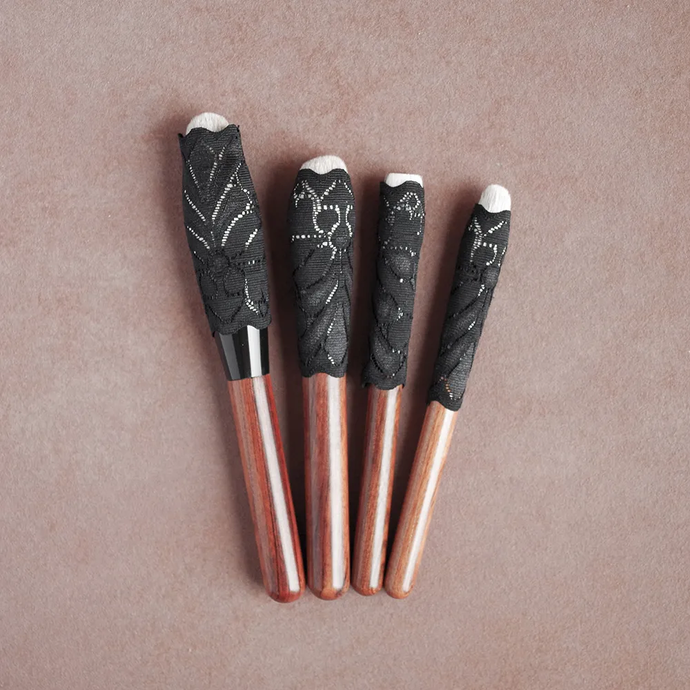 Handmade Makeup Brush Protective Sleeve 10pcs Resilient Lace Make Up Brush Netting Guard Make Up Brushes Protective Sleeve