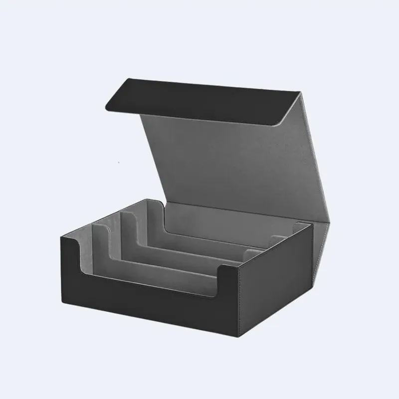 Trading Card Storage Box Holds 1800+ Sleeved Cards Magnetic Closure PU Leather Card Case for MTG PTCG YGO Sports Cards