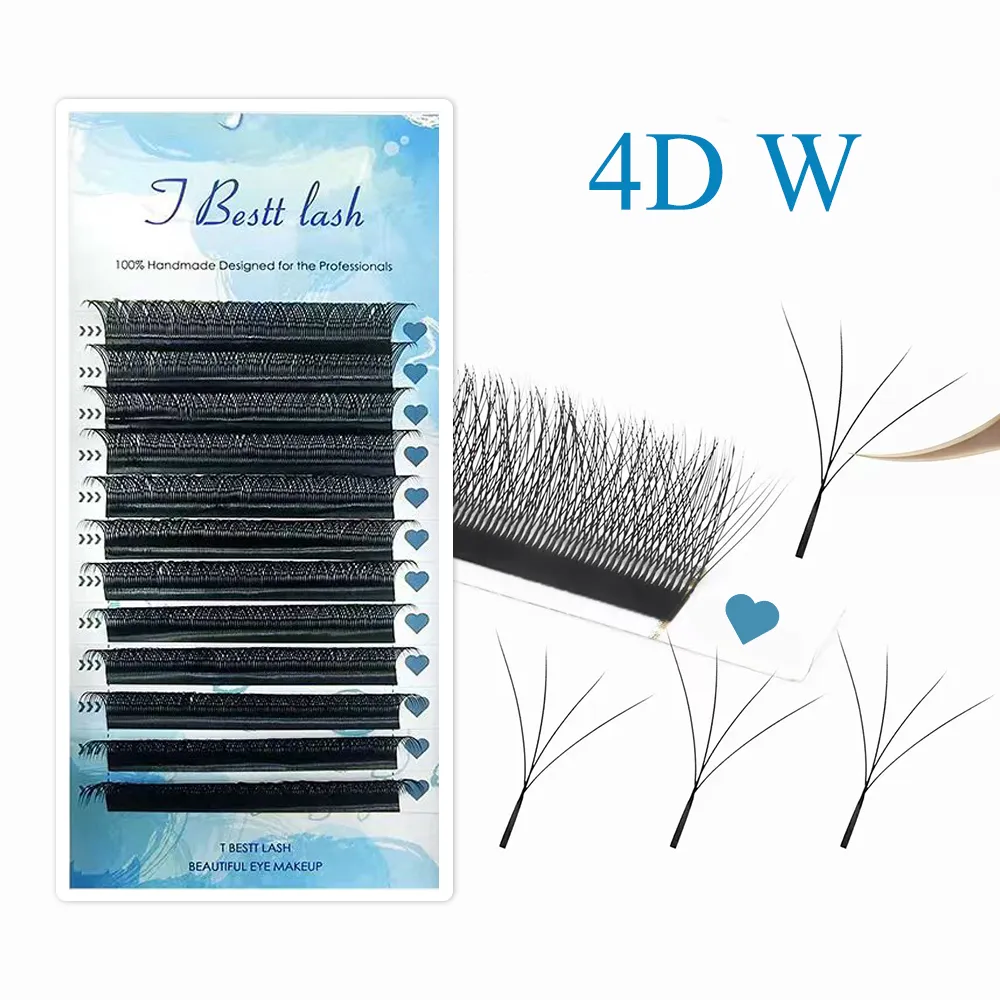 Tbestt extensão de cílios em forma de 5D-W, fãs de volume pré-fabricados, estilo W, cílios postiços de vison macios e fáceis de ventilar