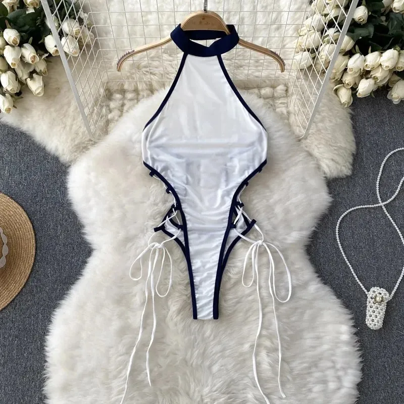 Sevimli Gri Tavşan kulaklık Üst Seksi Backless Slim Fit Bodysuit Zip Kolsuz Kadın Seksi Erotik Iç Çamaşırı Tavşan Cosplay Tulum