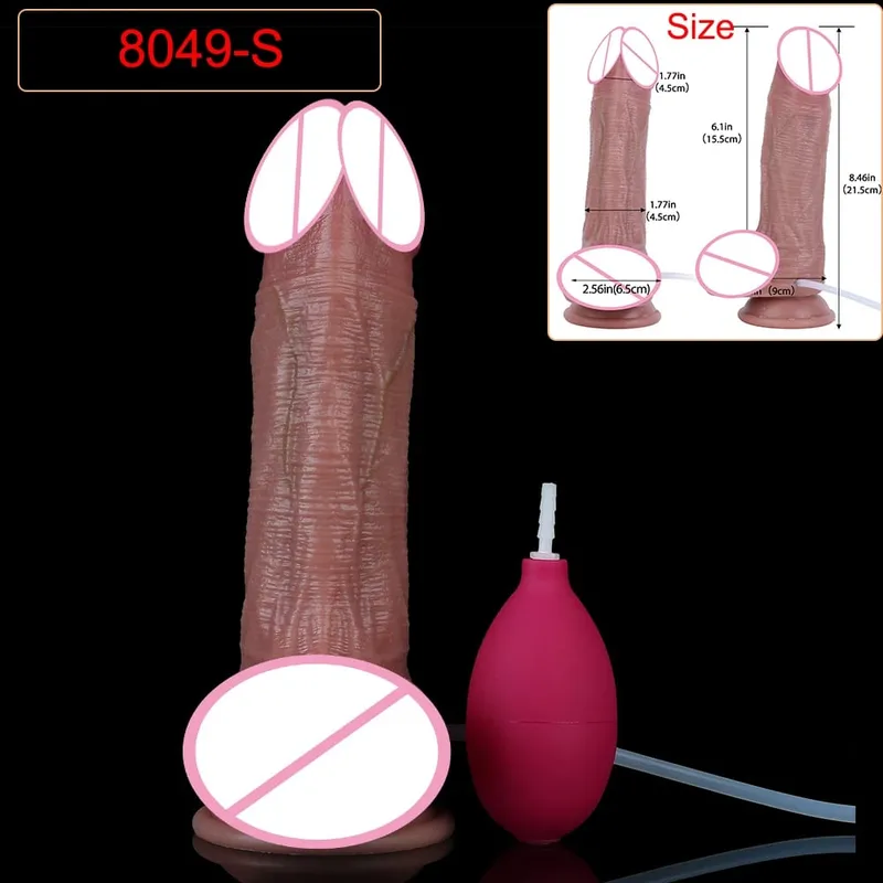 Deep Veins Ultra Squirting Dildo Silicone Skin Touch Long Ejaculating Butt Plug For Men Women G-Spot Stimulate 18+ Sex Toys