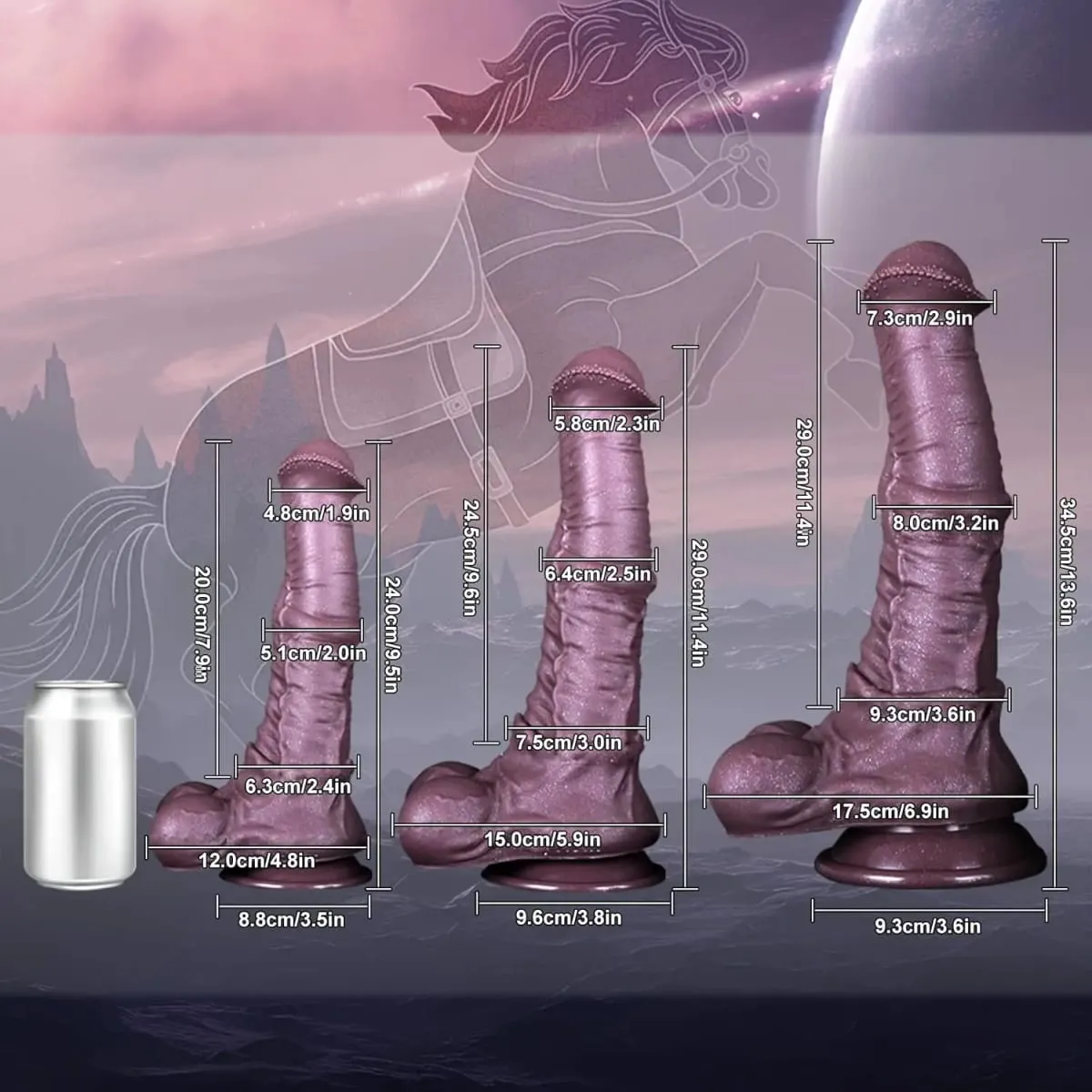 Extra Large Horse Dildo 3.2'' Diameter Monster Big Dildos With Suction Cup For Anal Animal Fantasy Sex Toys For Women Men Gay 18