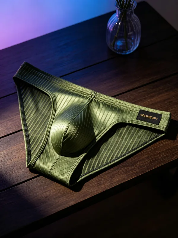 3PCS Men's Briefs Vertical Stripe Fabric Pouch Slim Fit Light Breathable Daily Casual Underwear Daily Casual Underwear for Men