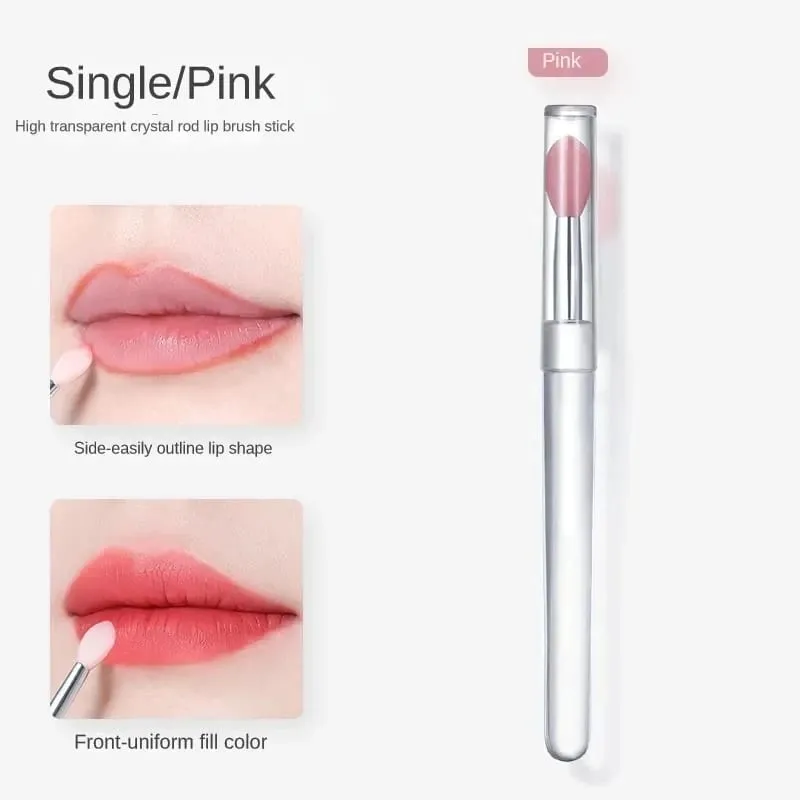 1/2/3/4pcs Portable Silicone Lip Brush With Cover Soft Multifunctional Lip Balm Applicator Lipstick Lipgloss Makeup Brushes