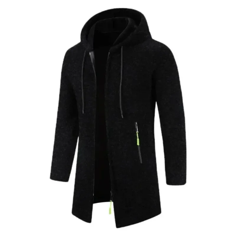 Nuevo suéter con capucha de manga larga para hombre, sudaderas con cremallera, ropa de calle de gran tamaño, chaqueta cálida de Color sólido para otoño, Sudadera con capucha para hombre — image 7