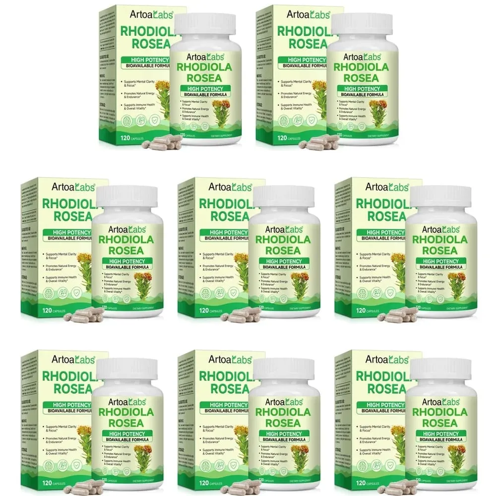 ArtoaLabs Rhodiola Rosea 500mg Capsules High Potency Supports Mental Clarity Focus Natural Energy Endurance 120 Vegan Capsules