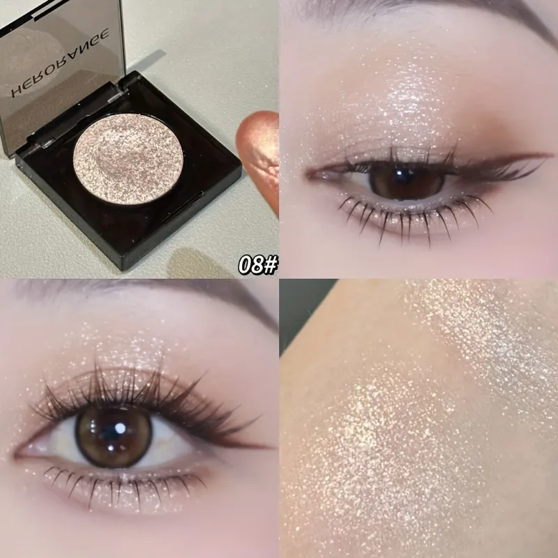Herorange 16 Color Eyeshadow Highlight Palette Matte Shimmer Orange Brown Pink Champagne Waterproof Portable Festival Mak