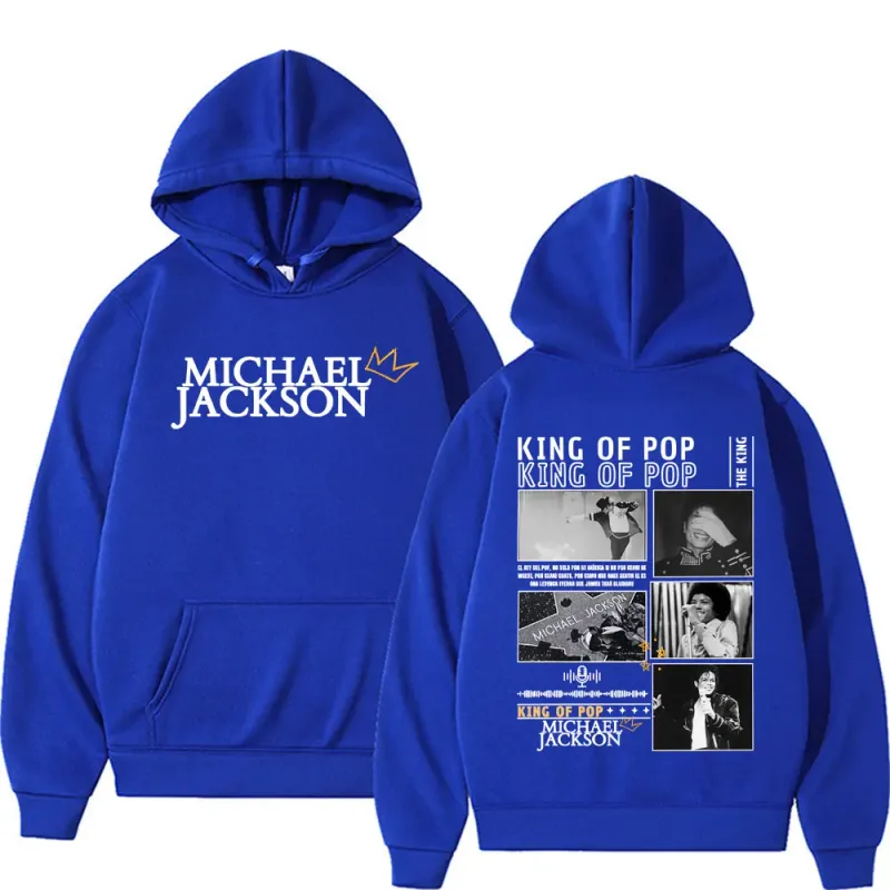King of Pop Michael Jackson Tour Cover Sweatshirts Men's Clothing Fashion Hip Hop Punk Hooded Casual Oversized Hoodies Pullovers