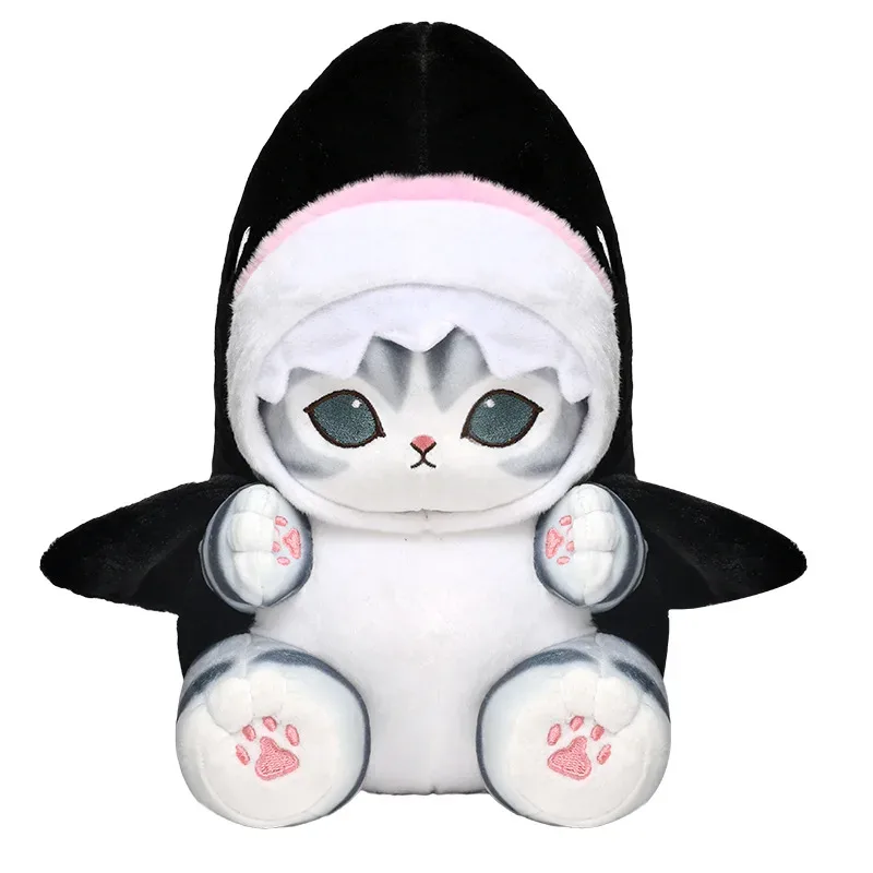 27 ซม.Mofusand SHARK Cat ของเล่นตุ๊กตาน่ารักการ์ตูนตุ๊กตาสัตว์ตุ๊กตานุ่ม Kawaii อะนิเมะแมวกอดหมอน Plush