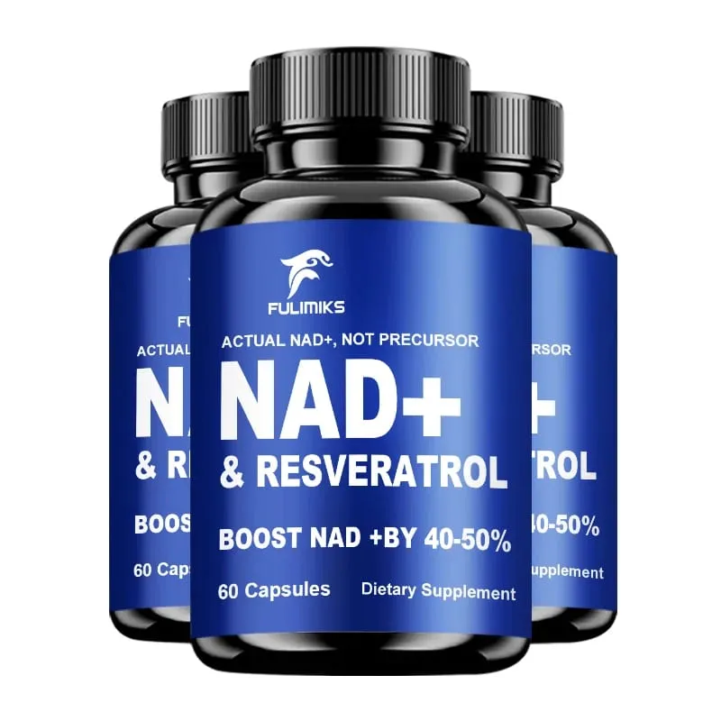 Fulimiks NAD+ Resveratrol Capsules with TMG & Vitamin B Enhance Vitality Skin Health Focus Antioxidant Immune for Adults