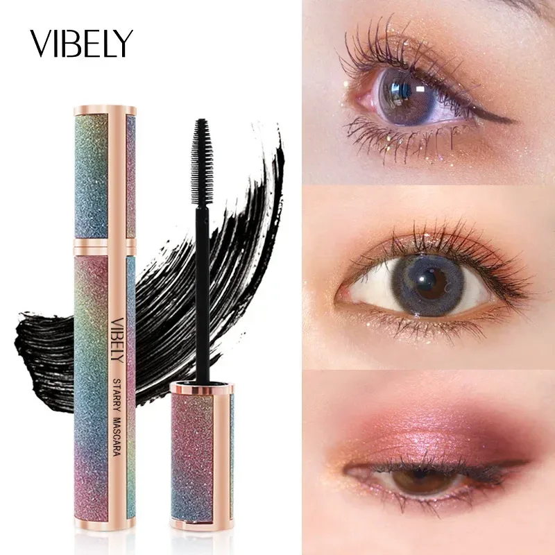 Mascara diamant 4D en Fiber de soie, Extension de cils longs imperméable, épais, noir, produits de maquillage pour les yeux, cosmétiques