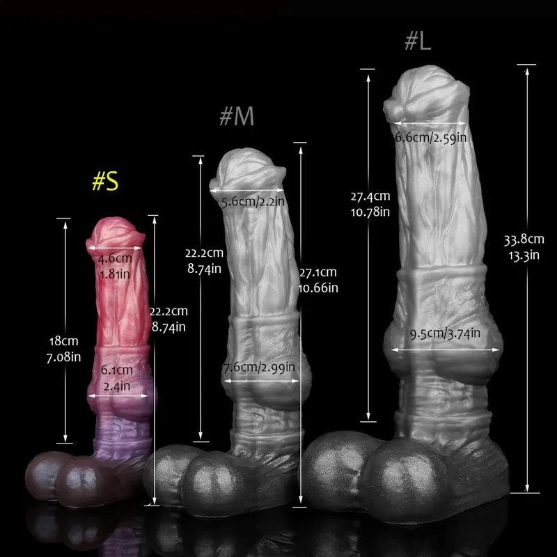3 size S M L Colorful Large Long Silicone Fantasy Horse Dildo With Suction Cup Anal Dildo Penis Sex Toys for Women Men