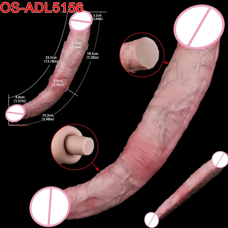 47Cm Thực Tế Dài Dương Vật Giả 2 Đầu Hậu Môn Âm Đạo Kích Thích Đồ Chơi Tình Dục Có Mút Dành Cho Các Cặp Đôi Đồng Tính Nữ Người Đồng Tính Nam trưởng Thành Dụng Cụ