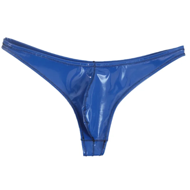 Gợi Cảm Nam Plus Kích Thước Cao Su PVC Sáng Bóng Nóng Ngắn Lồi U Túi Chữ G Quần Lót Thời Trang Quần Lót PU Giai Đoạn quần Đùi