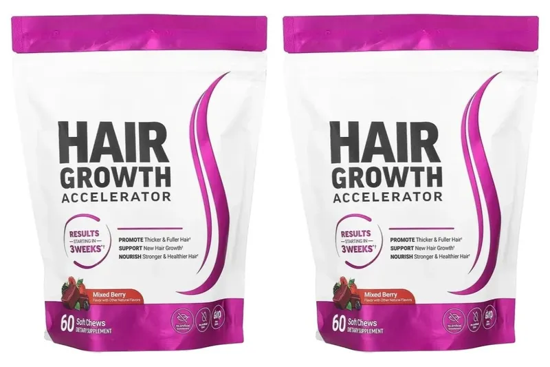Hair Vitamins Gummies Berry Flavor 60 Count Nutrition Supplement with Biotin & Vitamins C E — Promote Wellness Hair Growth