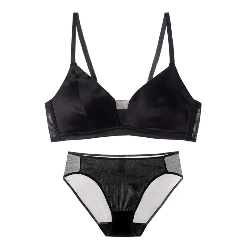 SuyaDream Women Silk Bra Set 93%Silk 7%Spandex Thin Mold Cup Wire Free Underwears 2023 Comfortable Intimates Silver Pink — image 13