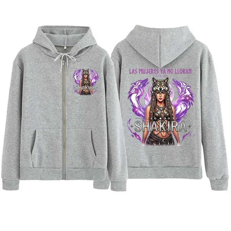 2026 Shakira Las Mujeres Ya No Lloran World Tour Zipper Hoodie Man Woman Harajuku Long Sleeve Streetwear Sweatshirts