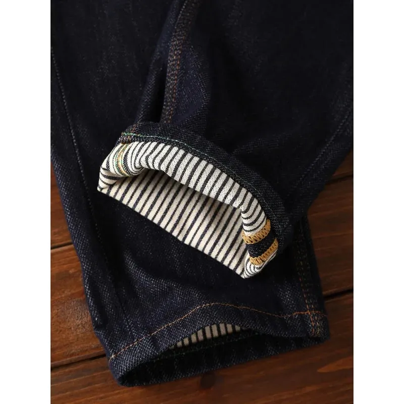 2025New Japanese Style Color Jeans Men High-End Trendy Retro Washed Casual Slim Straight Spring and Autumn Pants