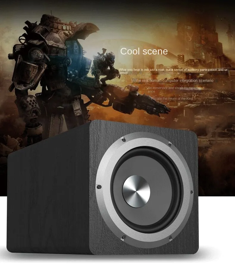 6.5 นิ้ว Active ลำโพงซับวูฟเฟอร์กำลังสูง 100W Super BASS ระบบโฮมเธียเตอร์สำหรับ Active ลำโพง PC คอมพิวเตอร์กล่องทีวี