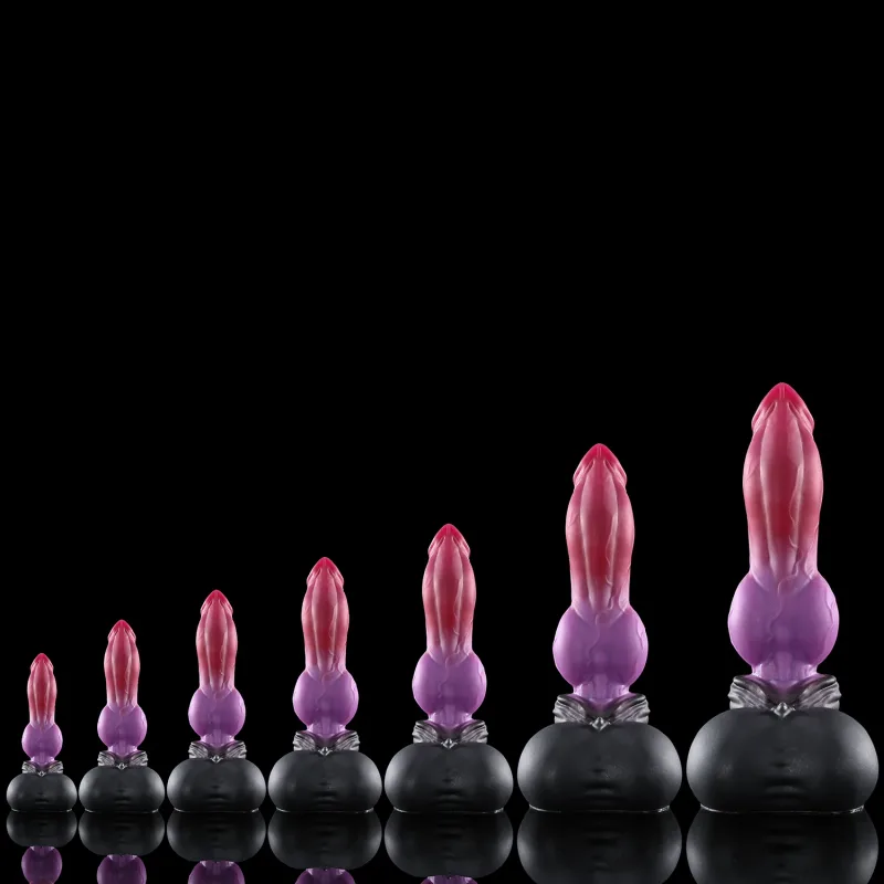 Nothosaur Purplish Red Realistic Huge Anal Plug Butt Plug Animal Fantasy Dildo Massage Anus Dilator Sensual Exploration Sex Toy