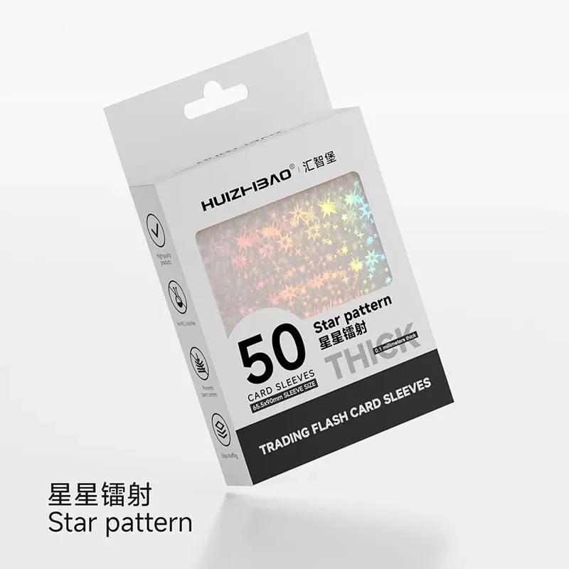 65.5×90mm Holographic Card Sleeves Colorful Transparent Card Protector for TCG Standard Sized/Japanese Sized Cards Cover