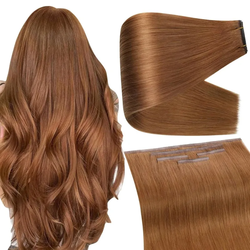 Full Shine Butterfly Weft Hair Extensions Pu Holes Weft Hair Extensions 100G 5Pcs Seamless Fit Full Head Add Length