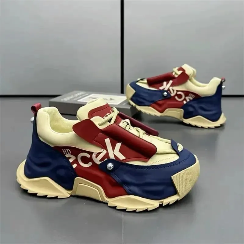 Tênis de plataforma para homens designer de moda sapatos de couro casuais para homem chunky altura aumentada tênis masculino zapatillas hombre