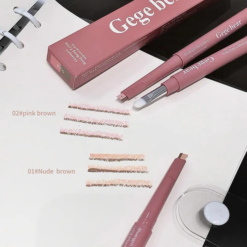 Gege Bear Dual-Tone Silkworm Pen 2-in-1 Highlight & Shadow for Natural Long-lasting and 3D Effec Friendly to Beginners